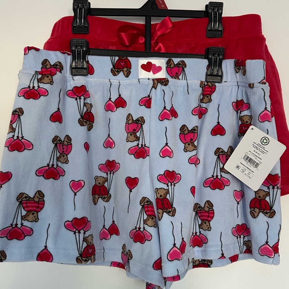 Women’s Valentine Print Shorts - Blue and Red